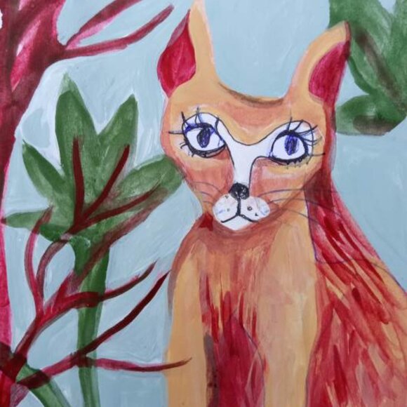 Orange Cat Painting - Picture 3 of 4
